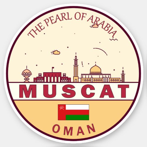 Muscat Oman City Skyline Emblem Sticker