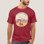 Muscat Oman City Skyline Emblem T-Shirt<br><div class="desc">Muscat minimalist,  colorful art design featuring monuments and landmarks of the city in Oman.</div>