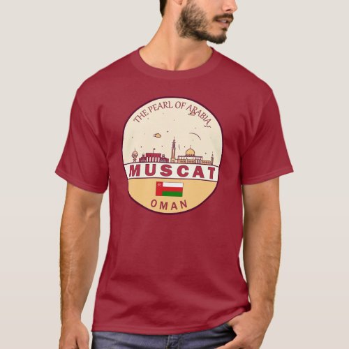 Muscat Oman City Skyline Emblem T_Shirt