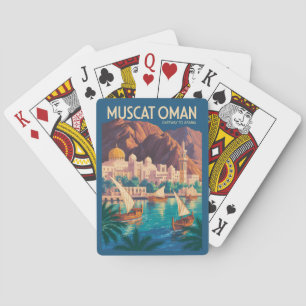 Muscat Oman Illustration Travel Art Vintage Poker Cards