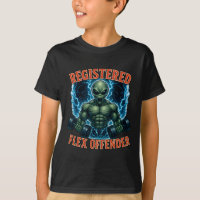 Muscle Alien Registered Flex Offender Funny Gym Me