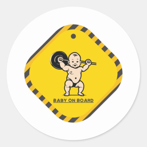 Muscle Baby On Board Sticker _ Fun and Functional