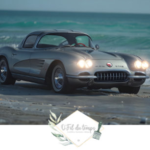 Muscle Car Beach front decoupage Tissue Paper