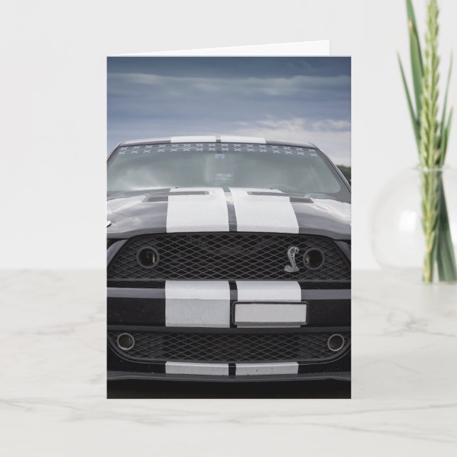 MUSCLE CAR BIRTHDAY GREETING CARD (Front)