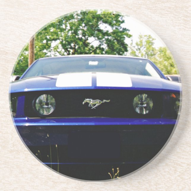 Muscle car- blue Coaster (Front)