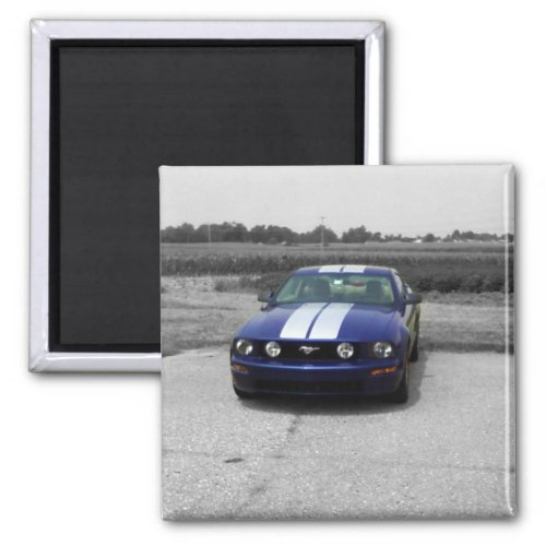 Muscle car Blue Magnet