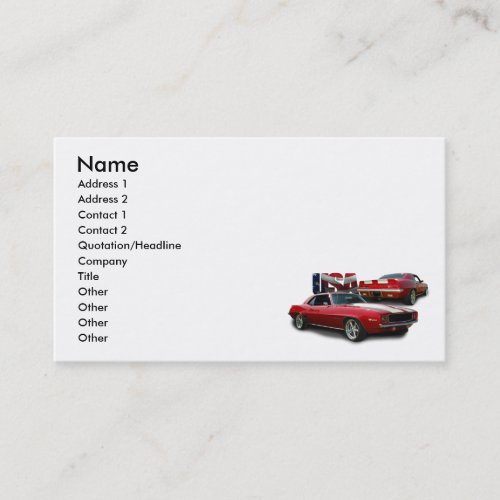 Muscle car business card template