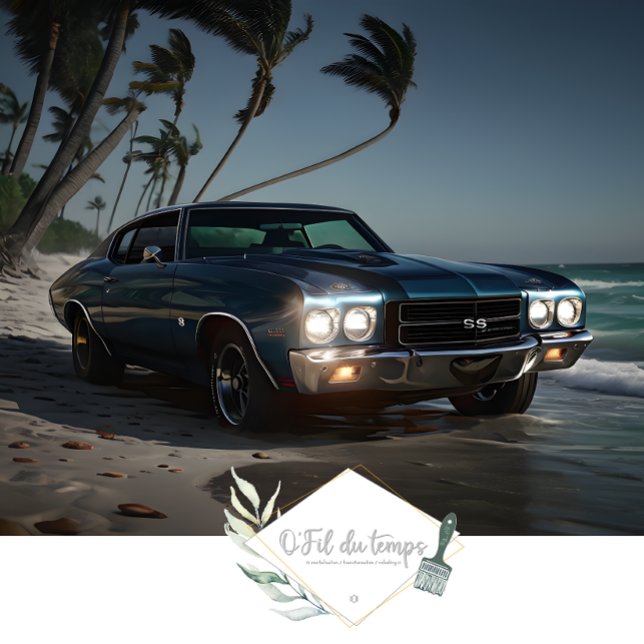 Muscle Car - Chevelle- Beach front decoupage Tissue Paper (Creator Uploaded)