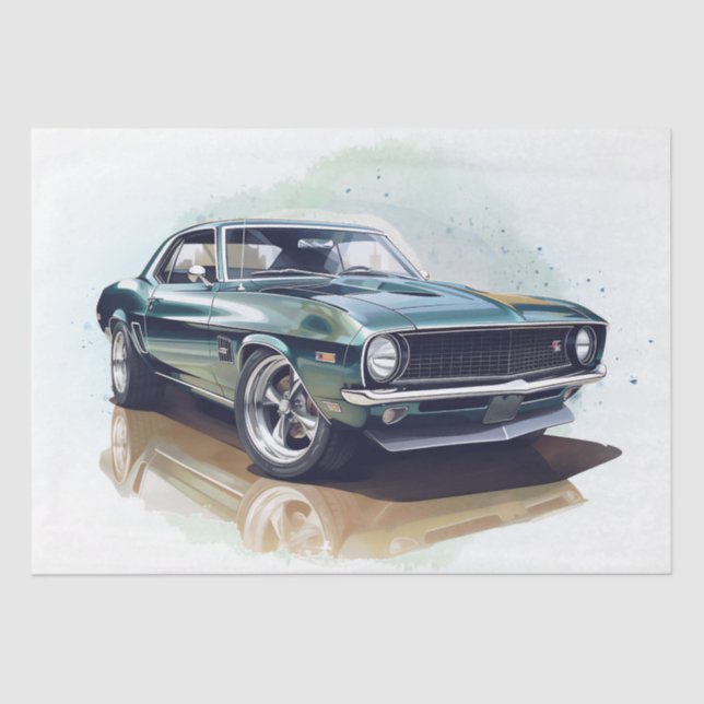 Muscle Car Decoupage Tissue Paper (Front)