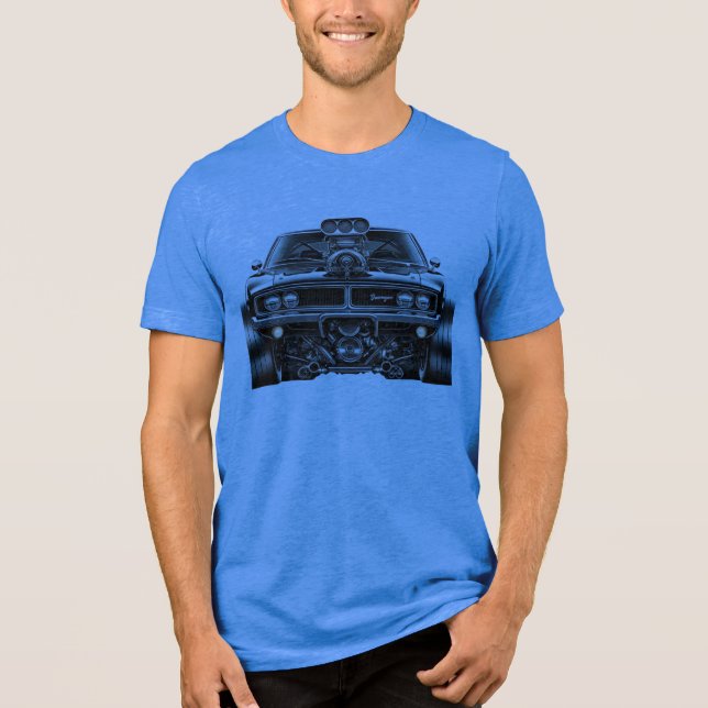 Muscle Car Overdrive Tri-Blend Shirt (Front)