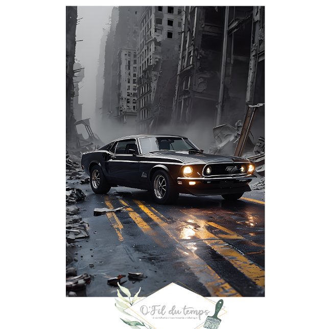 Muscle Car Post-Apocalyptic city scape Decoupage  Tissue Paper (Creator Uploaded)