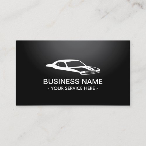 Muscle Car Professional Black Automotive Business Card