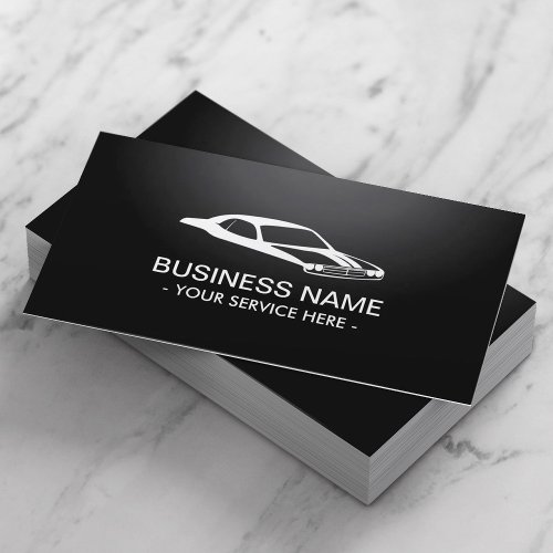 Muscle Car Professional Black Automotive Business Card