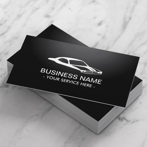 Customizable Muscle Car Professional Black Automotive Business Card