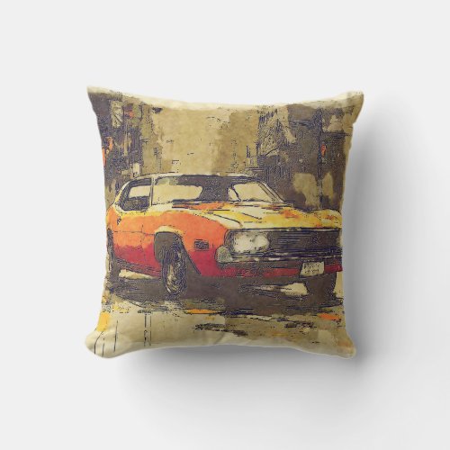 Muscle Car Throw Pillow