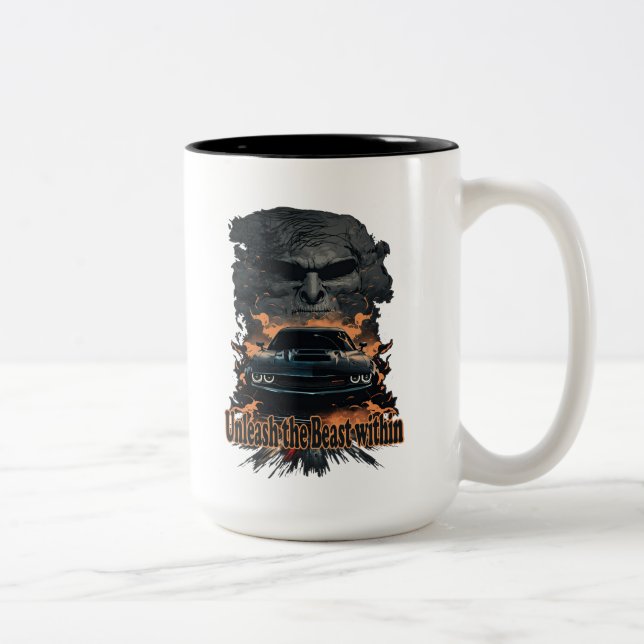 Muscle Car, Unleash the Beast Two-Tone Coffee Mug (Right)