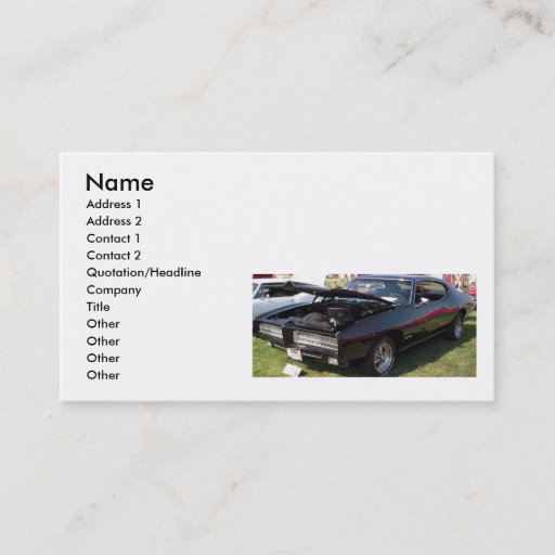 Customizable Muscle Cars Business Card Template