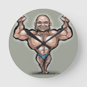 Muscle Dude Round Clock