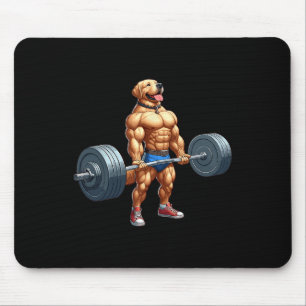 Muscle Labrador Dog Deadlifting Gym Weightlifting Mouse Pad