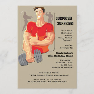 Muscle Man Invitation