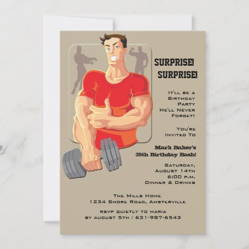 Muscle Man Invitation