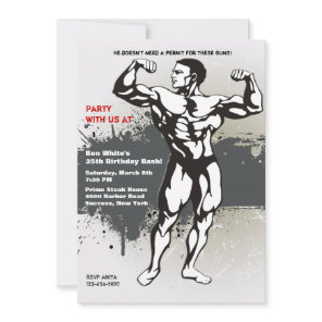 Muscle Man Invitation