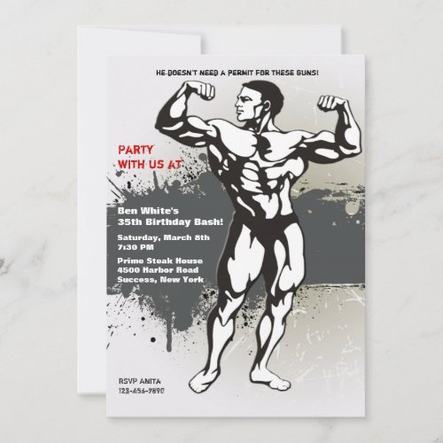 Muscle Man Invitation