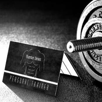 Muscle Man Personal Trainer Daily Workout Schedule Business Card by sunnymars at Zazzle