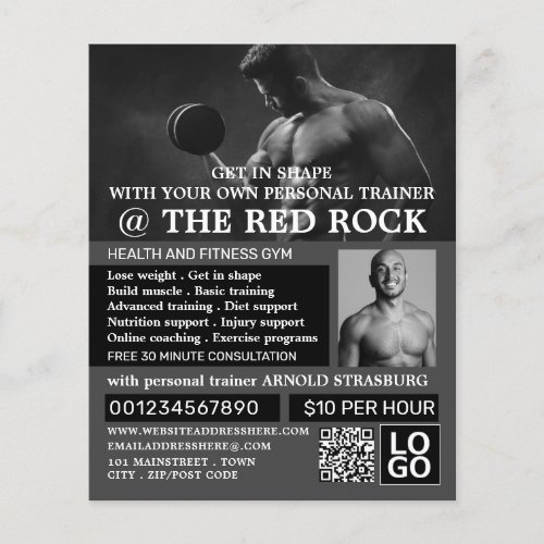 Muscle Man Personal trainer Gym Advertising  Flyer