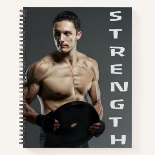 Muscle Man Strength Lift Weights Gym Workout Notebook