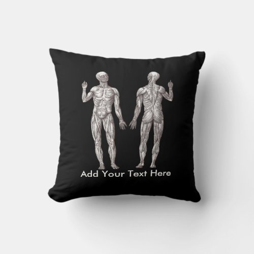 Muscle Men _ Anatomy of the Human Muscular System Throw Pillow