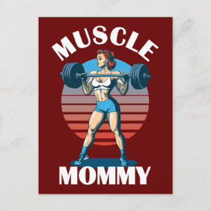 Muscle Mommy - Female Weightlifter Postcard