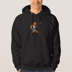 Muscle Pitbull Dog Electric Guitar Musician Guitar Hoodie