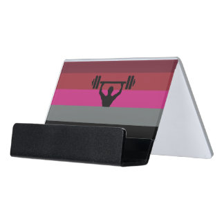 Muscle Pride Desk Business Card Holder
