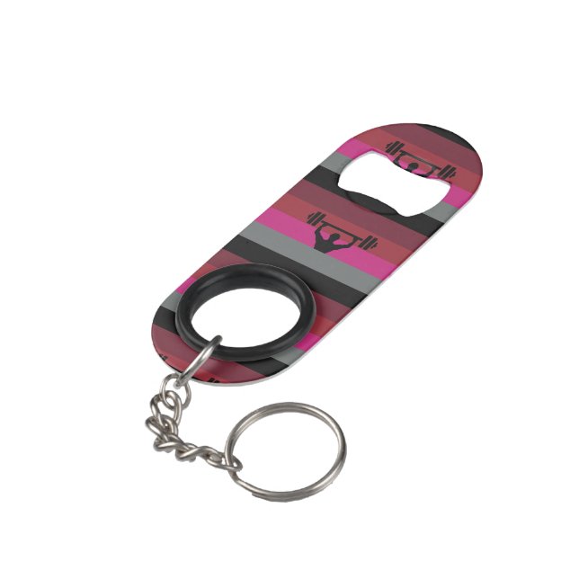 MUSCLE PRIDE FLAG KEYCHAIN BOTTLE OPENER (Back Angled)