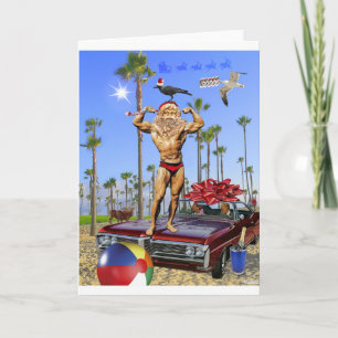 Muscle Santa Greeting Card