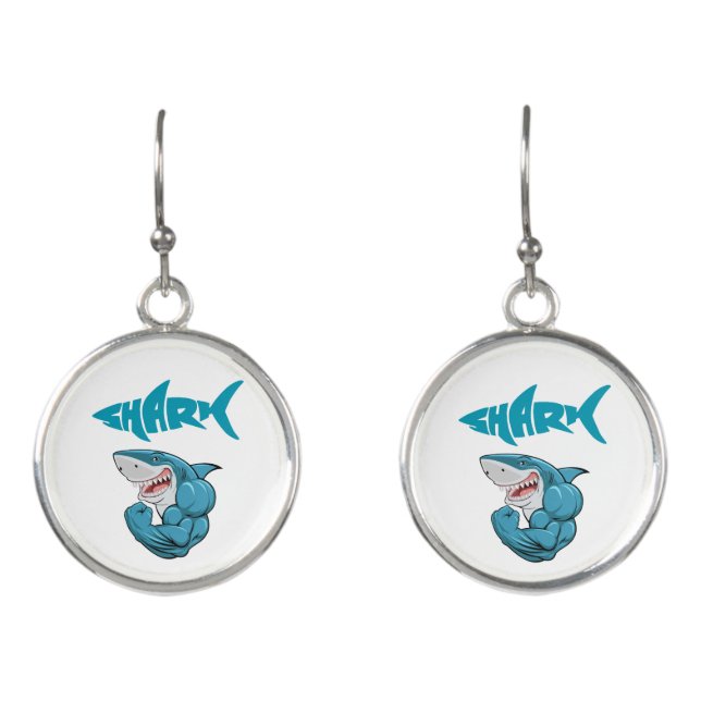 muscle shark earrings (Front)