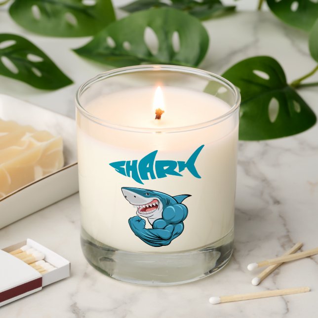 muscle shark scented candle (Lit)