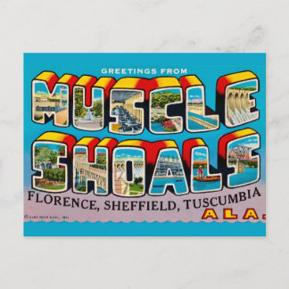 Muscle Shoals AL Retro Greeting Postcard
