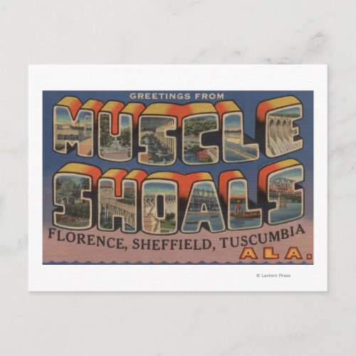 Muscle Shoals Alabama _ Large Letter Scenes Postcard