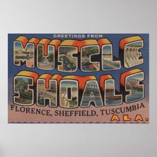 Muscle Shoals Alabama _ Large Letter Scenes Poster