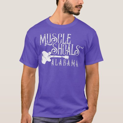 Muscle Shoals Alabama With Guitar Swampy Soul T_Shirt