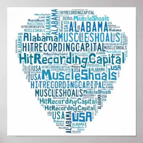 Muscle Shoals pick shaped poster 12x12