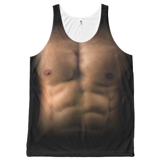 Muscle Six Pack Abs All-Over-Print Tank Top (Front)