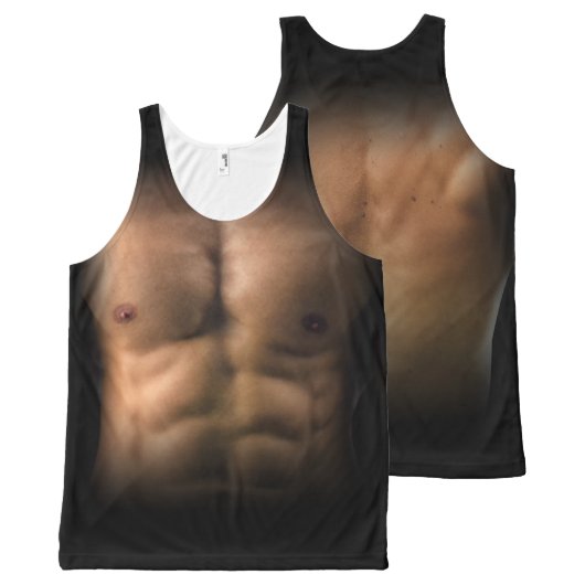 Muscle Six Pack Abs All-Over-Print Tank Top (Front and Back)