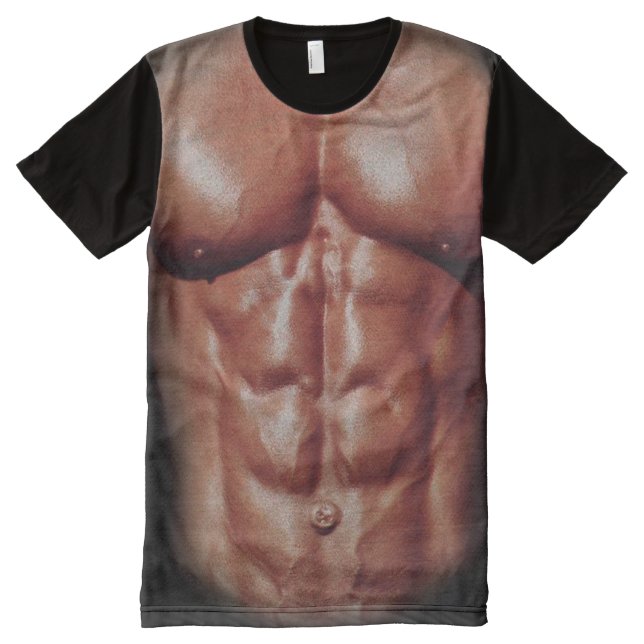 Muscle Six Pack All-Over-Print T-Shirt (Front)