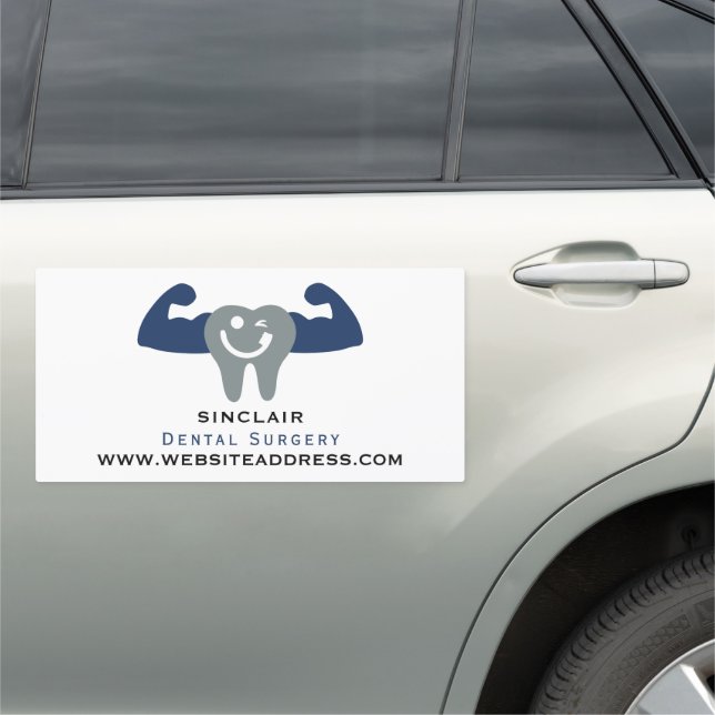 Muscle Tooth Logo, Dentistry, Dentist Car Magnet (In Situ)