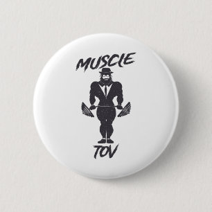 Muscle Tov Weightlifting Bodybuilding Jewish Rabbi Button