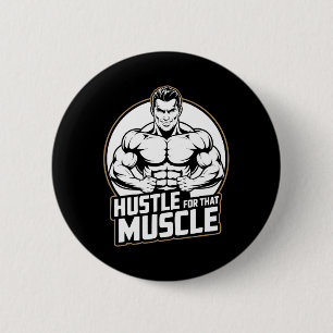 Muscle Workout Fitness Bodybuilding Weight Lifting Button