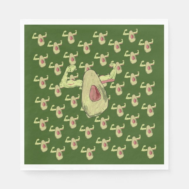 Muscled Avocado Napkins (Front)